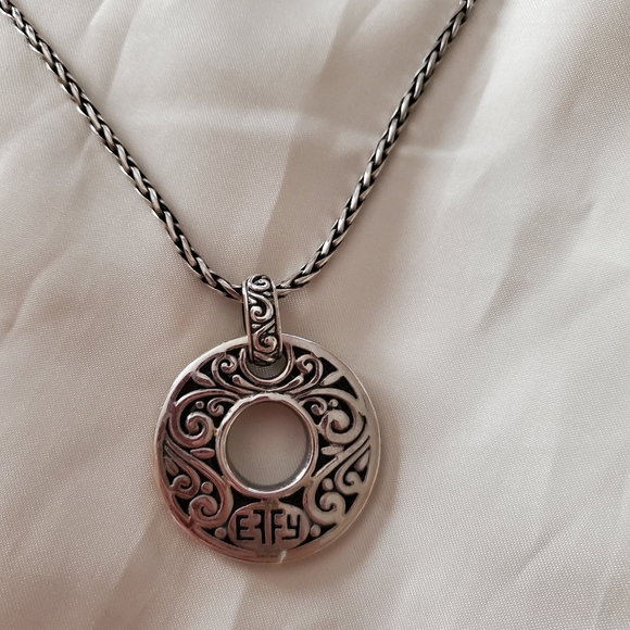 Effy Silver Necklace Pendant with diamonds - Picture 4 of 5